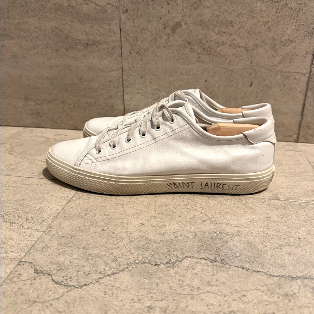 Men's White Leather Saint Laurent Sneakers